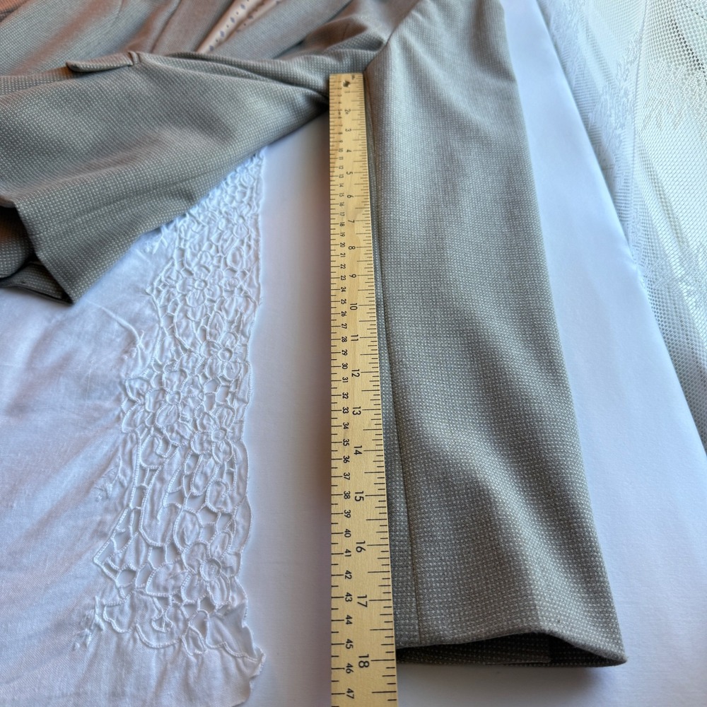 RW&CO Womens Tan Micro Pattern One Button Blazer Stretch Lining Size 10 - Picture 14 of 16